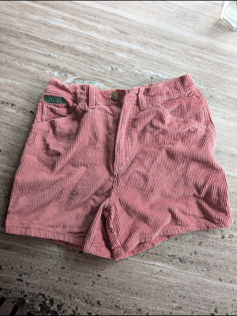 Empyre Mauve-Pink High-Waist Corduroy Shorts